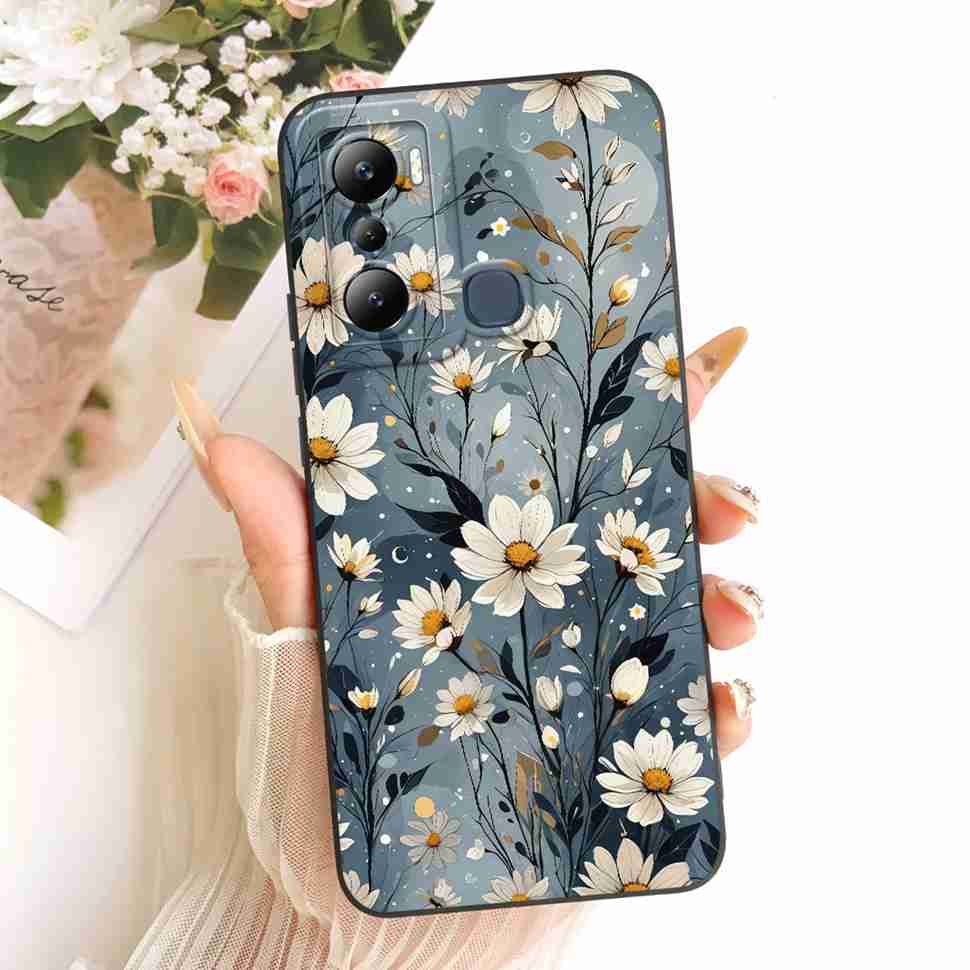 For Infinix Hot 20i X665C X665E Cases Flower Butterfly Silicone Soft Cover For Infinix Hot 20i Hot20i Phone Back Cover Casing
