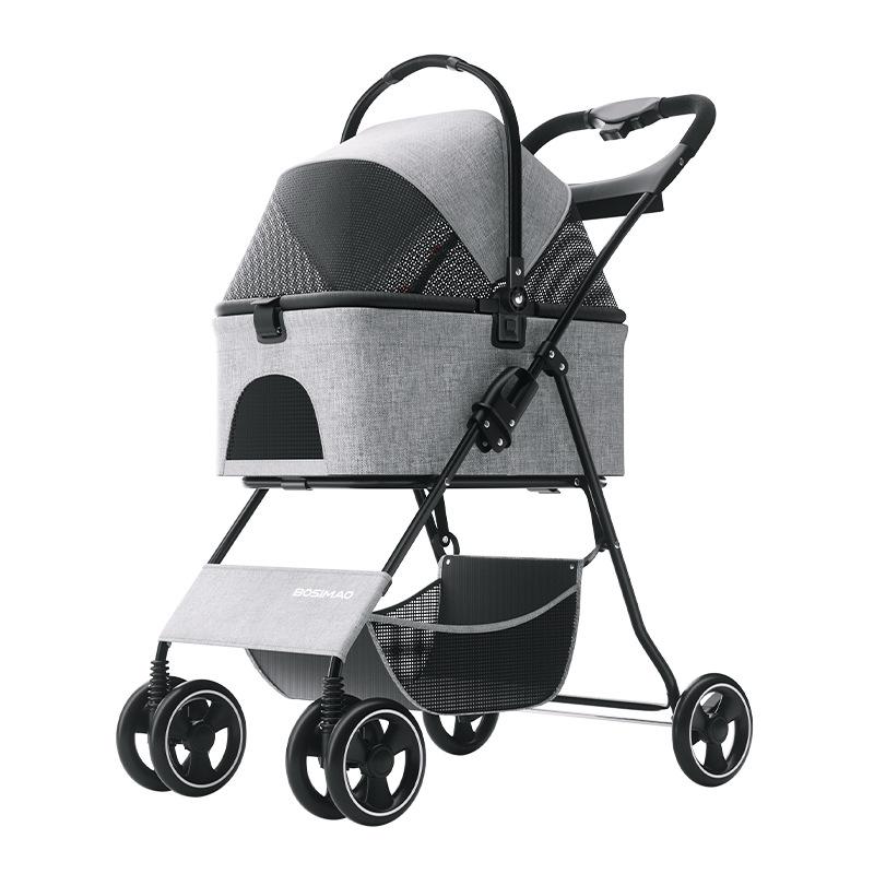 Коляски для домашних животных среднего размера легкие, складные, их можно использовать для путешествий на свежем воздухе. Они представляют собой съемные коляски для домашних животных, подходящие для поездок на работу и обратно.