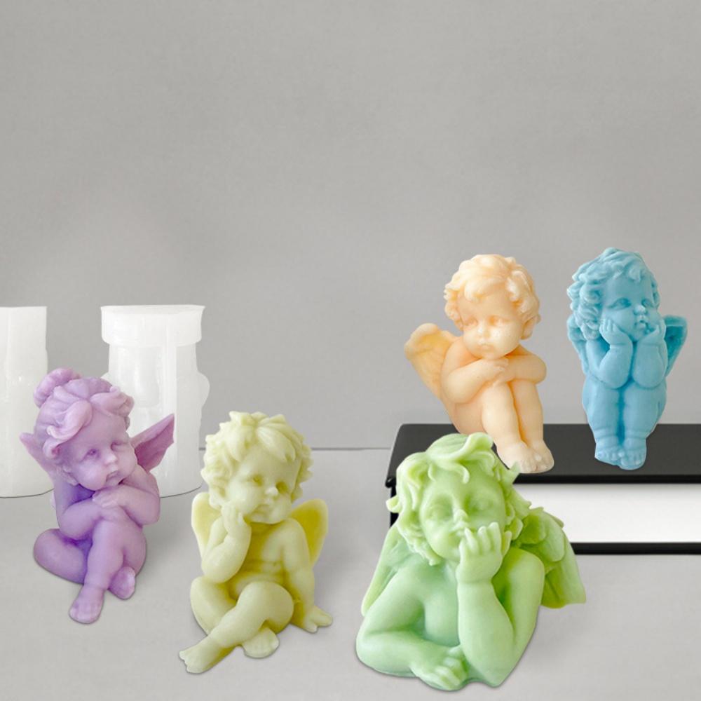 3D Силиконовая форма для свечи «Девочка, собирающая цветы», DIY, Крылья желаний, Девочка, свеча, форма для гипса, мыла, смолы, инструмент для выпечки шоколадного торта, подарок
