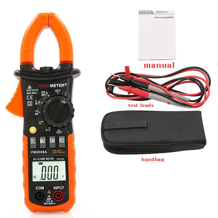 PEAKMETER PM2008A/B Цифровой мультиметр с клещами, высокоточный измеритель переменного тока, способный измерять емкость и диоды