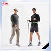 Li-Ning Мужская спортивная футболка с длинным рукавом на флисовой подкладке ATLV365