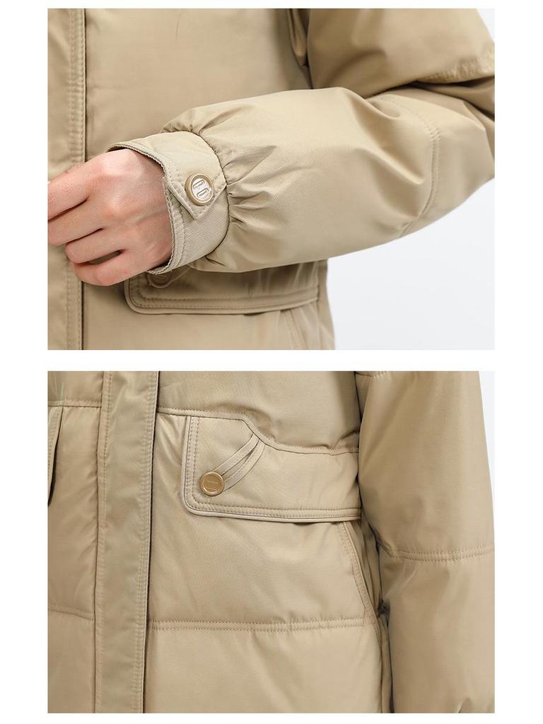 Женское зимнее пальто средней длины с капюшоном, в корейском стиле, универсальное, утолщенное хлопком с пухом, теплая верхняя одежда для среднего и молодого возраста.