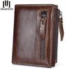 Genuine Leather Mens Wallet Man Zipper Short Coin Purse Brand Male Cowhide Credit&id Wallet Multifunction Small Wallets
