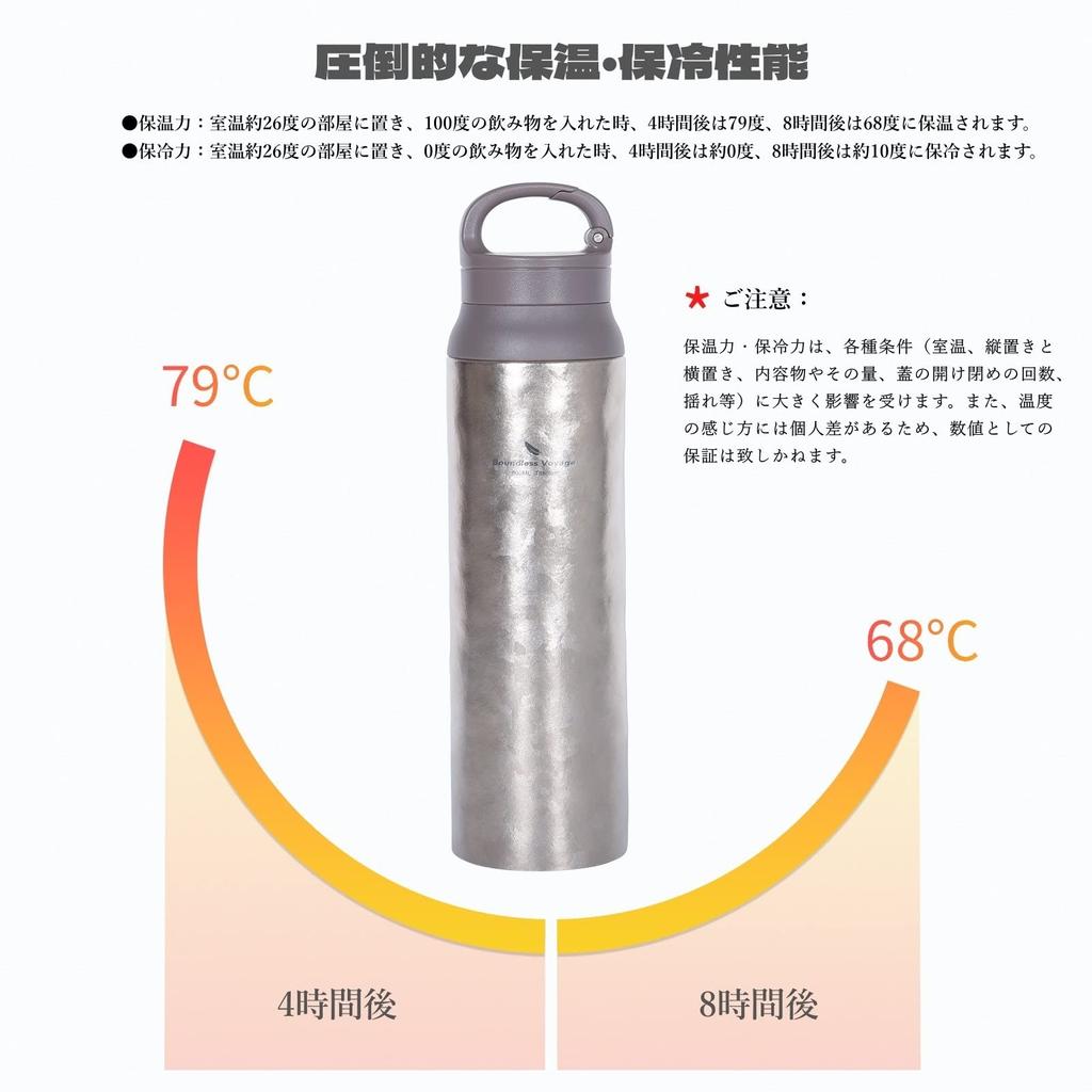 Кружка Boundless Voyage Titanium Water Vacuum Heat с двойными стенками, изготовленная из чистого материала, 800 мл, большая, ультра для ежедневного кемпинга, бутылка Ti3016D, бутылка,