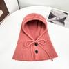 Balaclava Hat, Scarf, Integrated Women's Autumn and Winter Ankla Red Warm Ear Protector Wool Hat