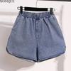 MODIQUE 2025 New Plus Summer Size Women's Loose Casual A-Line Wide Leg Slit Hottie Denim Shorts Ladies Basic Elastic High Waist Pants Jeans