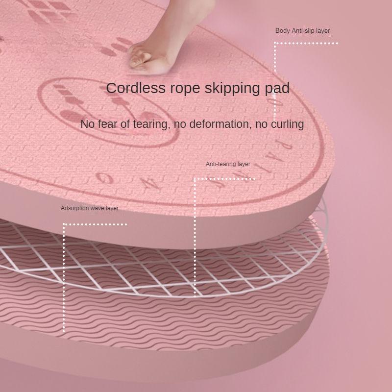 Коврик для прыжков без веревки, амортизирующий и звукоизоляционный, домашний детский коврик для йоги в помещении, нескользящий и противоударный, 64 см
