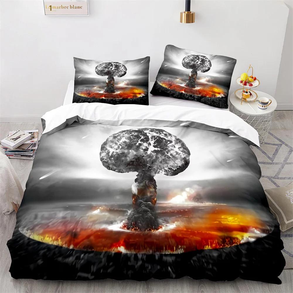 Explode Duvet Cover Collection Orange Firework Shaped Pattern Polyester Comforter Cover King Queen Size For Boys Girl Bedding Collection