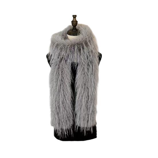 Women Scarf Solid Color Imitation Turkey Feathers Long Scarf Autumn Winter Warm Scarf Daily Party Street Wear