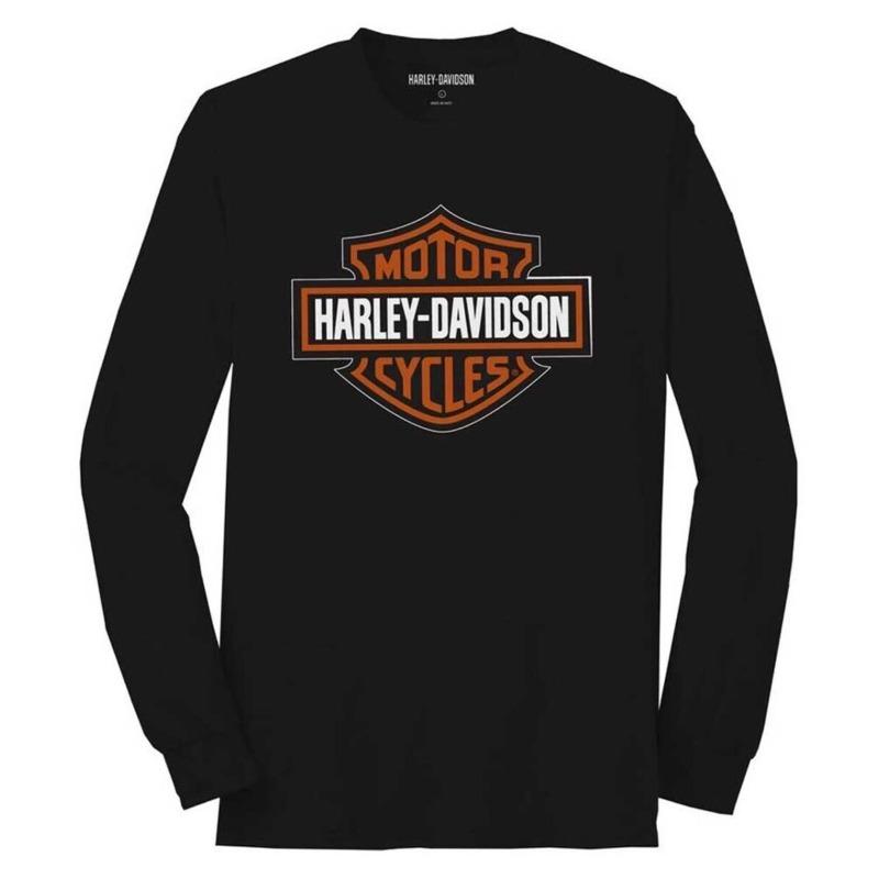Новая подлинная мужская футболка Harley Davidson 96041-23VM, вязаная мужская футболка с длинным рукавом, круглый вырез, мягкая эластичная ткань, повседневный топ