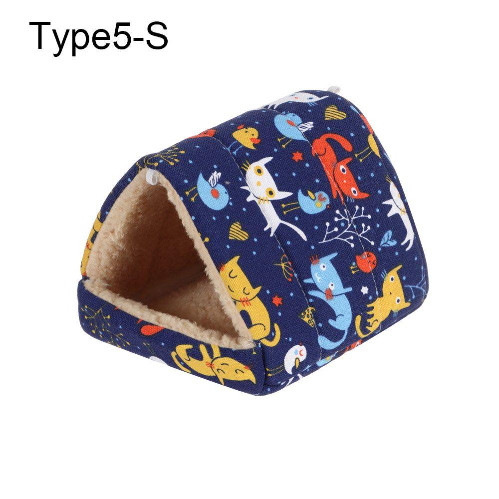 Полузакрытая зимняя удобная кровать для сна для маленьких животных, теплый коврик, гнездо для морской свинки, домик для хомяка