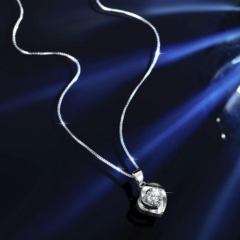 Genuine D Color VVS Moissanite Diamond Heart Necklace For Women Wedding Jewelry S925 Sterling Silver Pendant Gift for Gift
