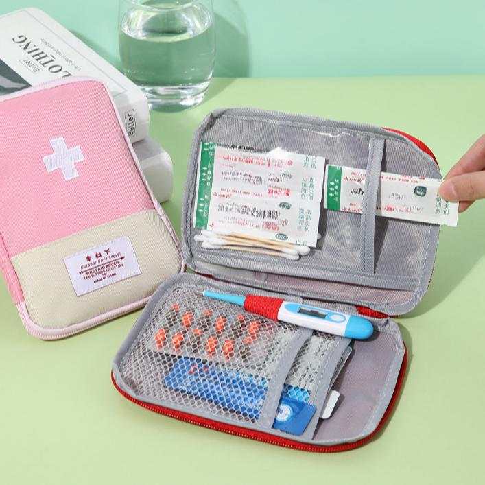 Travel Outdoor Household Medicine Pill Storage Bag Zipper Portable Medicine Bag First Aid Kit Medical Emergency Kits Organizer