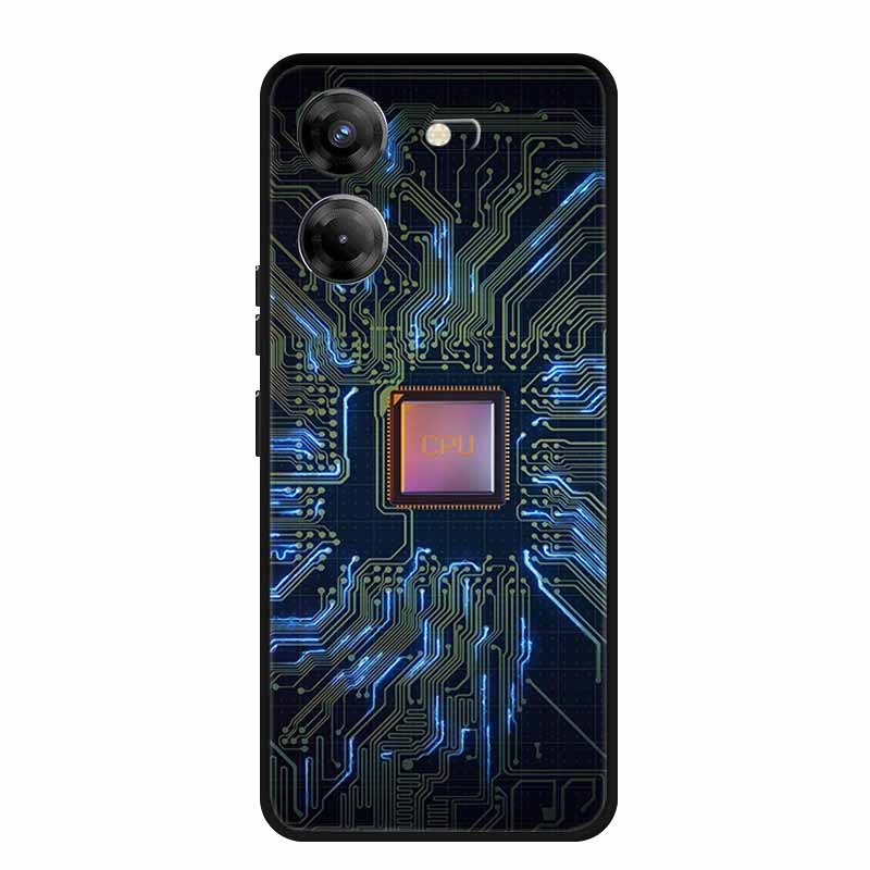 Чехол для телефона Tecno Pova 5 6.78" Coque Черный Бампер Силиконовый Мягкая Задняя Крышка Чехол Для Tecno Pova 5 Чехол Pova5 Funda Para Capa