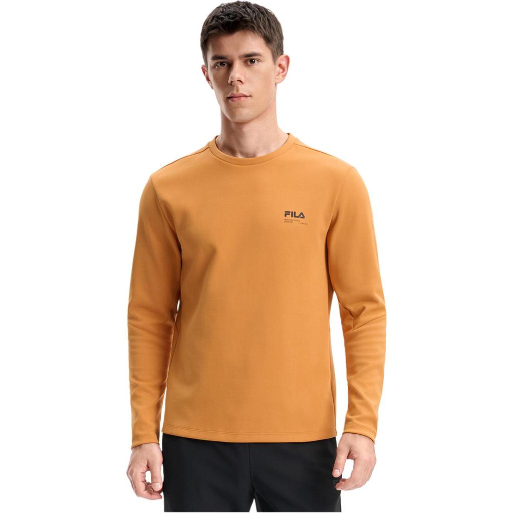 Fila Серия Фитнес Вязаная Быстросохнущая Футболка с Длинным Рукавом Мужские Топы A11M541209F-OR