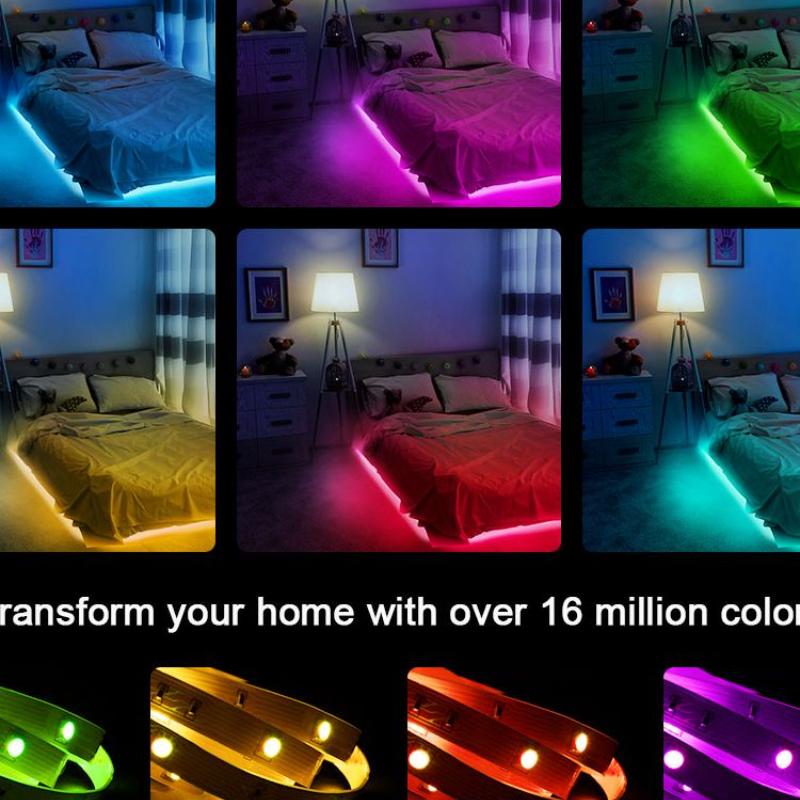 24-клавишная светодиодная подсветка 5050RGB Bluetooth с напряжением 5 В, 1–30 м, 16 миллионов цветов, RGB, синхронизация музыки со светодиодной полосой, изменение цвета вечеринки и дома