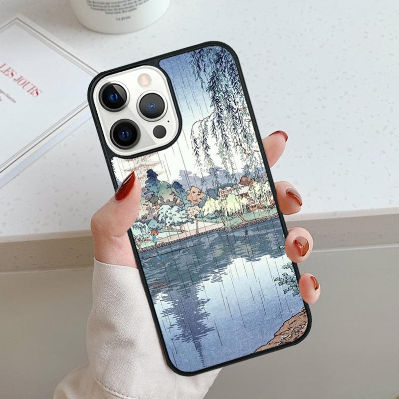 Японский стиль Укиё-э Художественная картина Чехол для телефона Для iPhone 17 Air 11 12 13 14 15 16 Pro Max Чехол Для iPhone 17 Air Max Plus