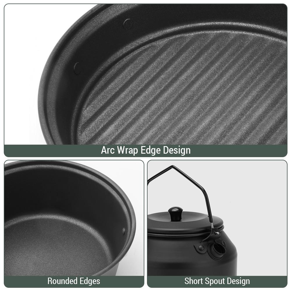 Кастрюли, кастрюли, набор чайников, легкий портативный набор посуды для кемпинга, походов, походов