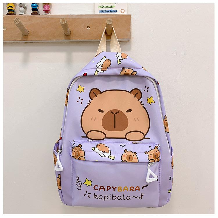 And Spacious Cute Childrens Cartoon Capybara Backpack For Boys And Girls In Nylon Soft
