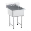 Stainless Steel Prep & Utility Sink, 1 Compartment Free Standing Small Sink Include Faucet & Legs