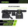 AWP Carpenter Tool Rig Premium Tool Belt with Carry Handle, Air Mesh Padded Belt, Fits Waist Up To 50 Inches, Black