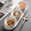 Water Ripple Ceramic Snack Bowl Seasoning Bowl Dessert Bowl Water Ripple Long Plate Dim Sum Plate Hotel Creative Tableware Set