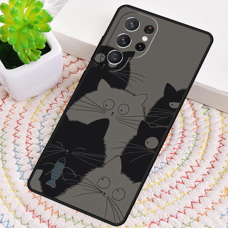 Милый Кавайный Чехол-Кот для Samsung Galaxy note 10 pro S26 Ultra S23 S24 FE S25 S21 S22 PLUS ударопрочный Чехол