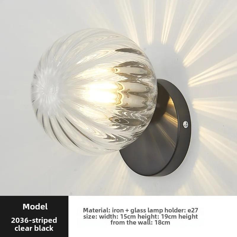 Светодиодный настенный светильник Nordic IndoorIron Modern Stairs E27, круглый стеклянный светильник для гостиной, спальни, коридора, прохода