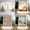 Easter Party Background Photography Backdrop Rabbit Colored Eggs Baby Photographic Photo Studio Props