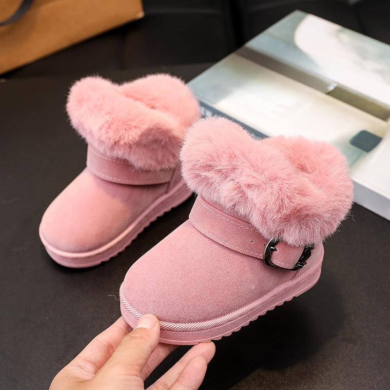 Детские зимние ботинки с добавлением хлопка короткие ботинки