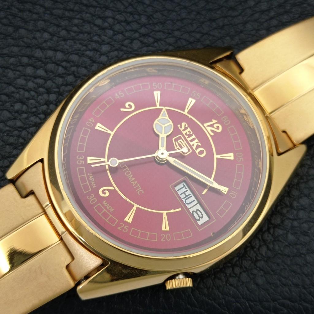 АВТОМАТИЧЕСКИЕ ВИНТАЖНЫЕ ОТРЕМОНТИРОВАННЫЕ МУЖСКИЕ ЧАСЫ SEIKO 5 7009A ЯПОНИЯ КРАСНЫЙ ЦИФЕРБЛАТ a446112-1