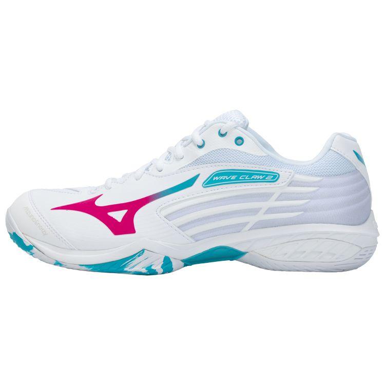 Mizuno Wave Claw 2 Wide White Fuchsia Blue Unisex Sneakers 71GA211060