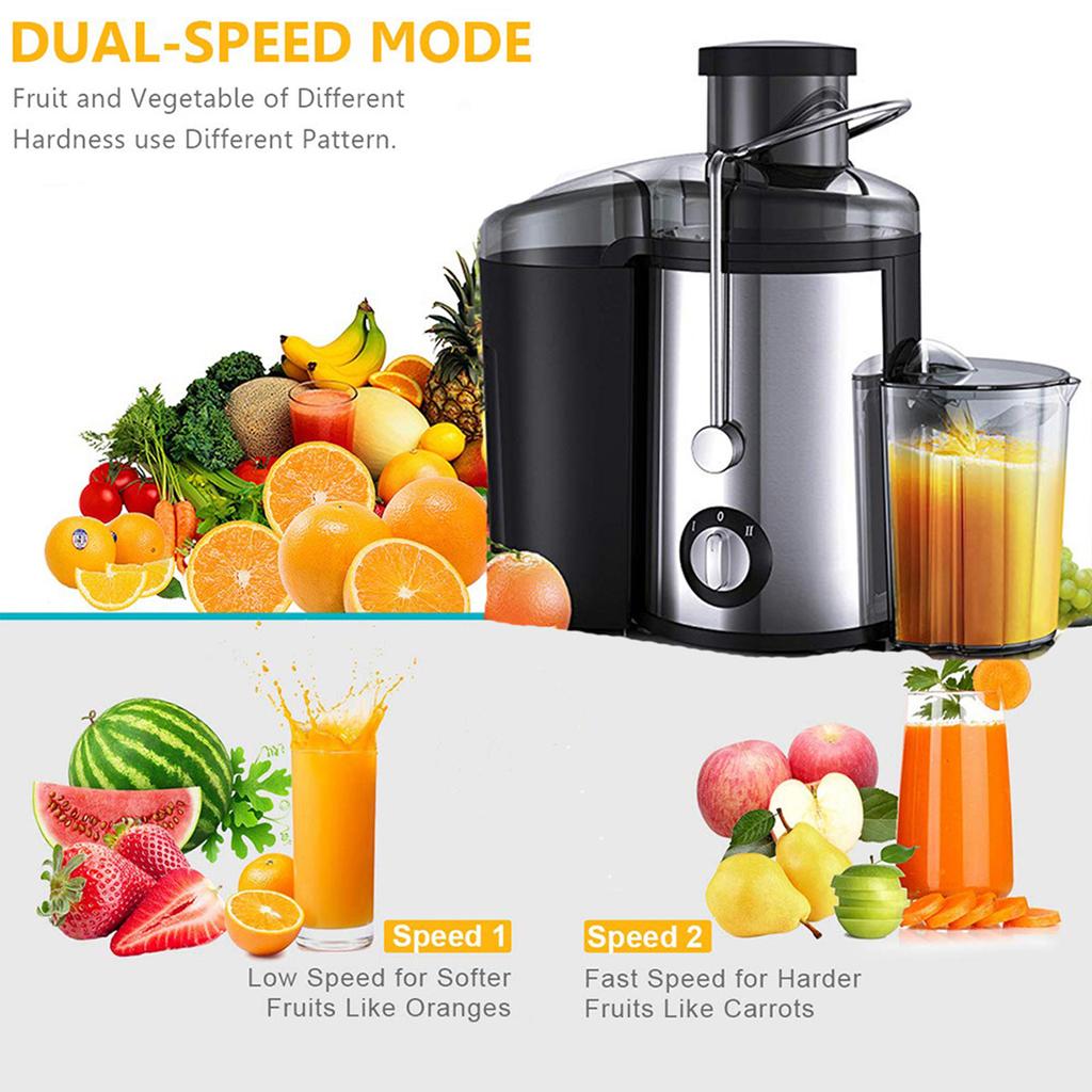 Juicer Machines Extractor 800W Centrifugal Juicers Electric Anti-Drip 2 Speed Adjustable with Juice