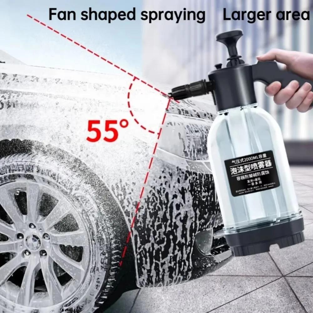 2L Hand Pump Foam Sprayer Pneumatic Washer Foam Snow Foam High Pressure Car Wash Spray Bottle for Car Home Cleaning