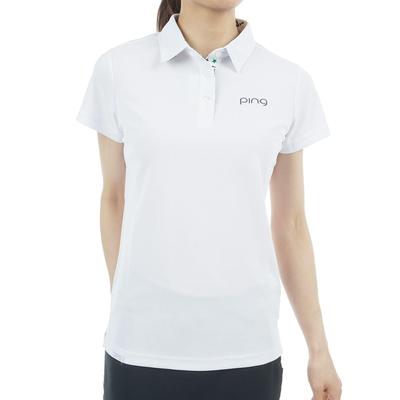 Поло с коротким рукавом Гольф S [Pin Apparel] Женское (Логотип бренда) / / 622-5160204 030_Белый