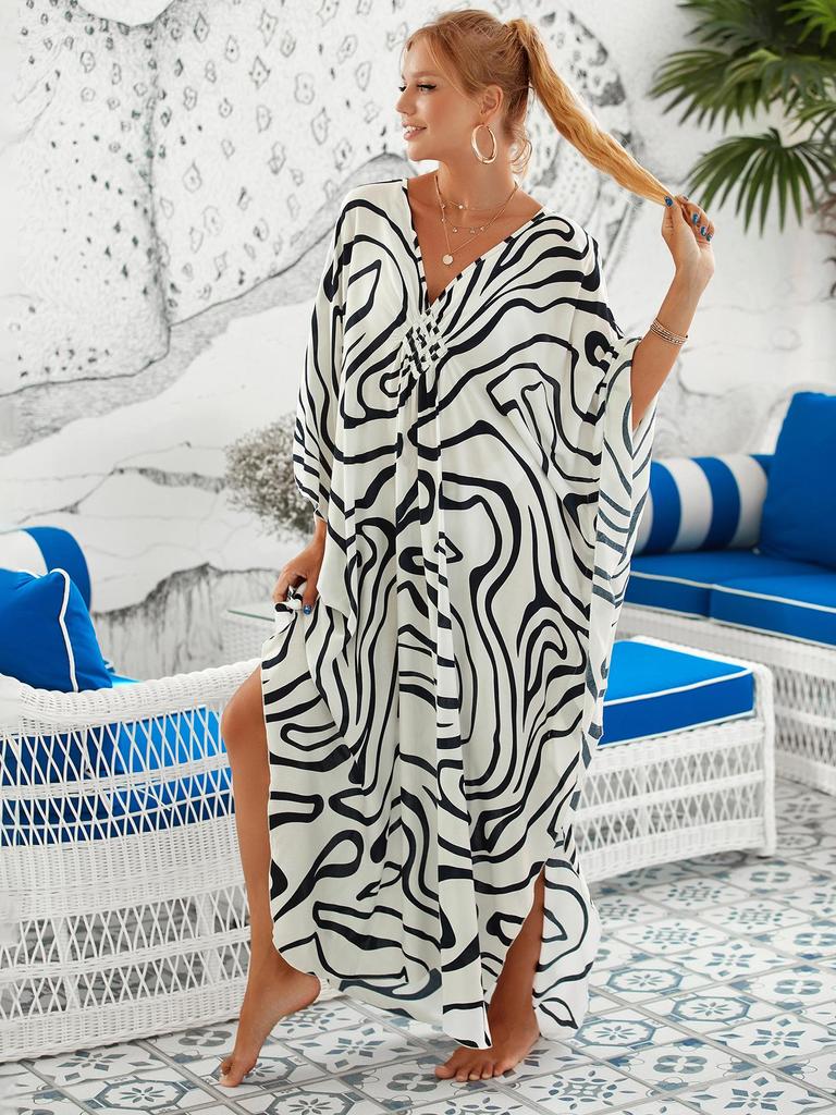 Европейский и американский стиль, свободное пляжное платье: Большой размер накидка для защиты от солнца и пляжного отдыха