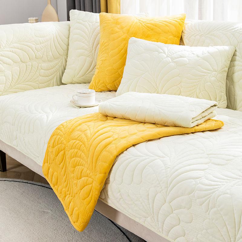 Кристальная плюшевая подушка для дивана, Простая и современная однотонная утолщенная подушка для сиденья, Теплый и нескользящий зимний чехол для дивана