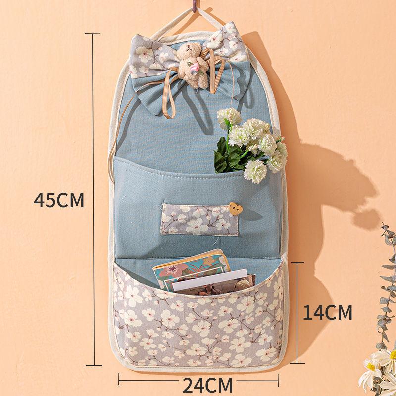 Multi-pocket Lovely Fabric Sundry Storage Bag Dormitory Door Back Wall Hanging Bag Cell Phone Key Storage Hanging Bag Home Organizer