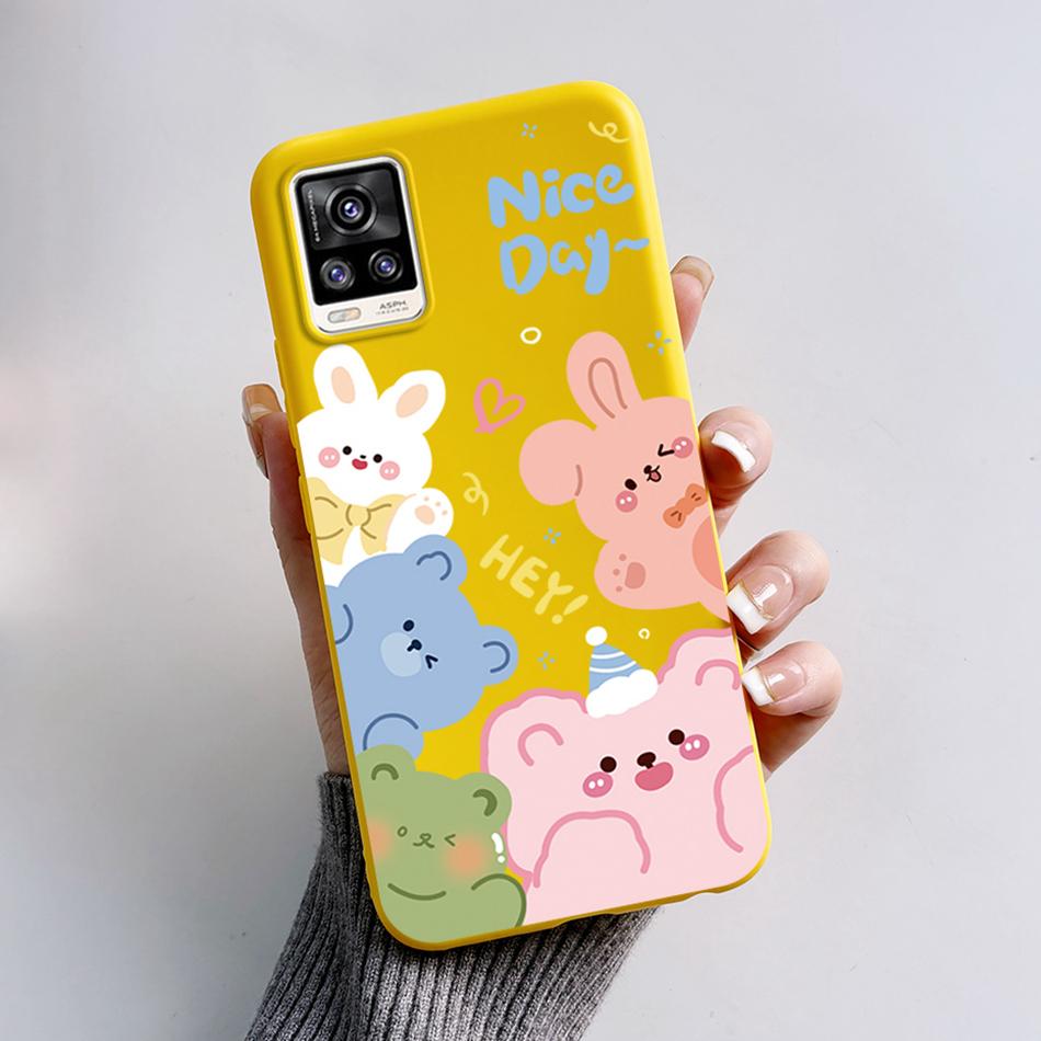 For Vivo V20 2021 Case V2040 Cute Cat Bear Frog Cover Soft Silicone Slim Phone Case For Vivo V20 V 20 VivoV20 V2025 V2024 Bags