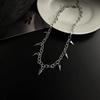 Men Punk Rivet Tassel Necklace Hip Hop Women Fashion Geometric Titanium Steel Chain Necklace