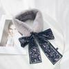 Women Fake Collar Tie Winter Faux Fur Woman False Collar Girls Detachable Fur Collar Ribbon Warm Scarfs for Ladies Neckerchiefs