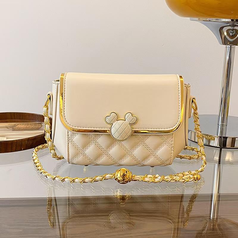 Основная сумка Push Tide Simple Women Shoulder Crossbody Foreign Style Chain Rhombus Small Square Bag