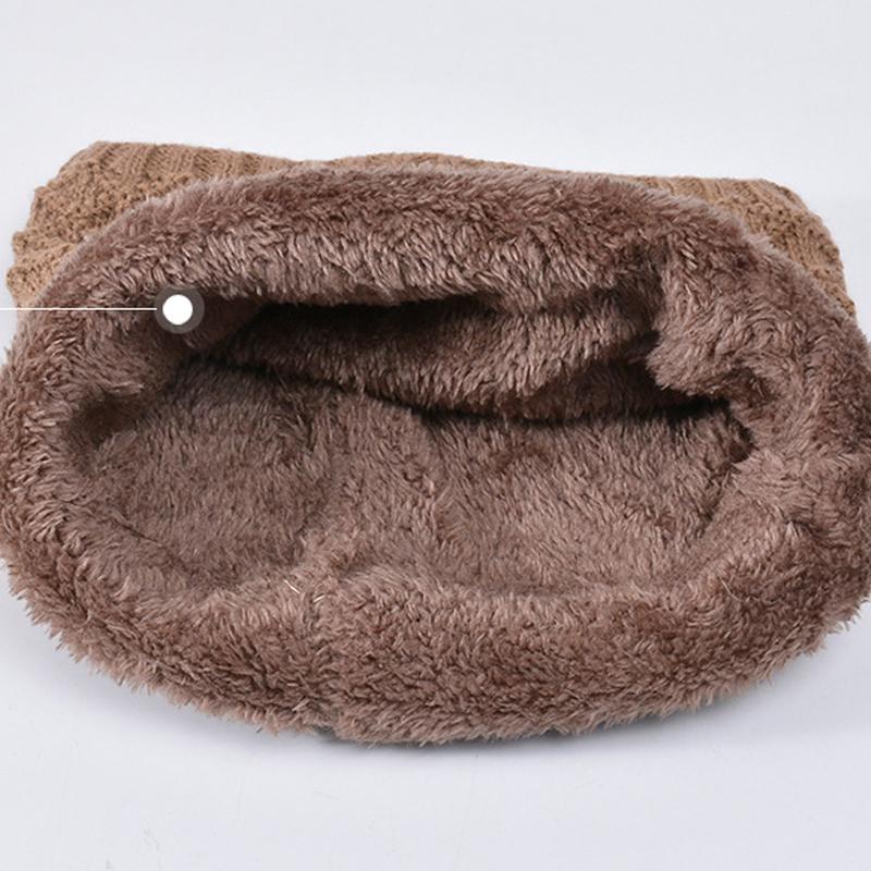 Зимняя вязаная шапка, шарф, комплект из двух предметов для мужчин и женщин, уличная защита ушей, бархатный теплый пуловер, шерстяная лыжная шапка, шапочки Skullies