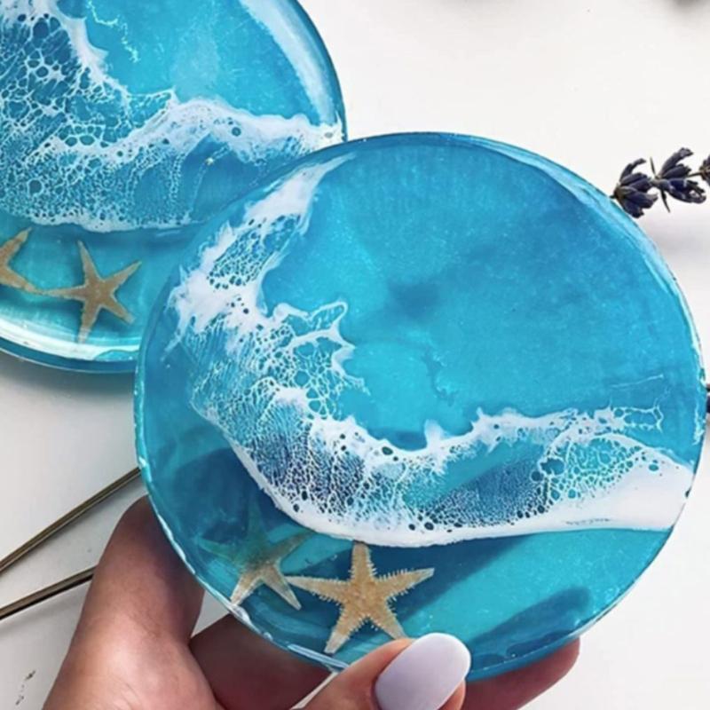 Round Coaster Resin Mould Disc Shape Coaster Tray Mould for Resin, Coasters Mould for Making Cup Mat Table Home Decor