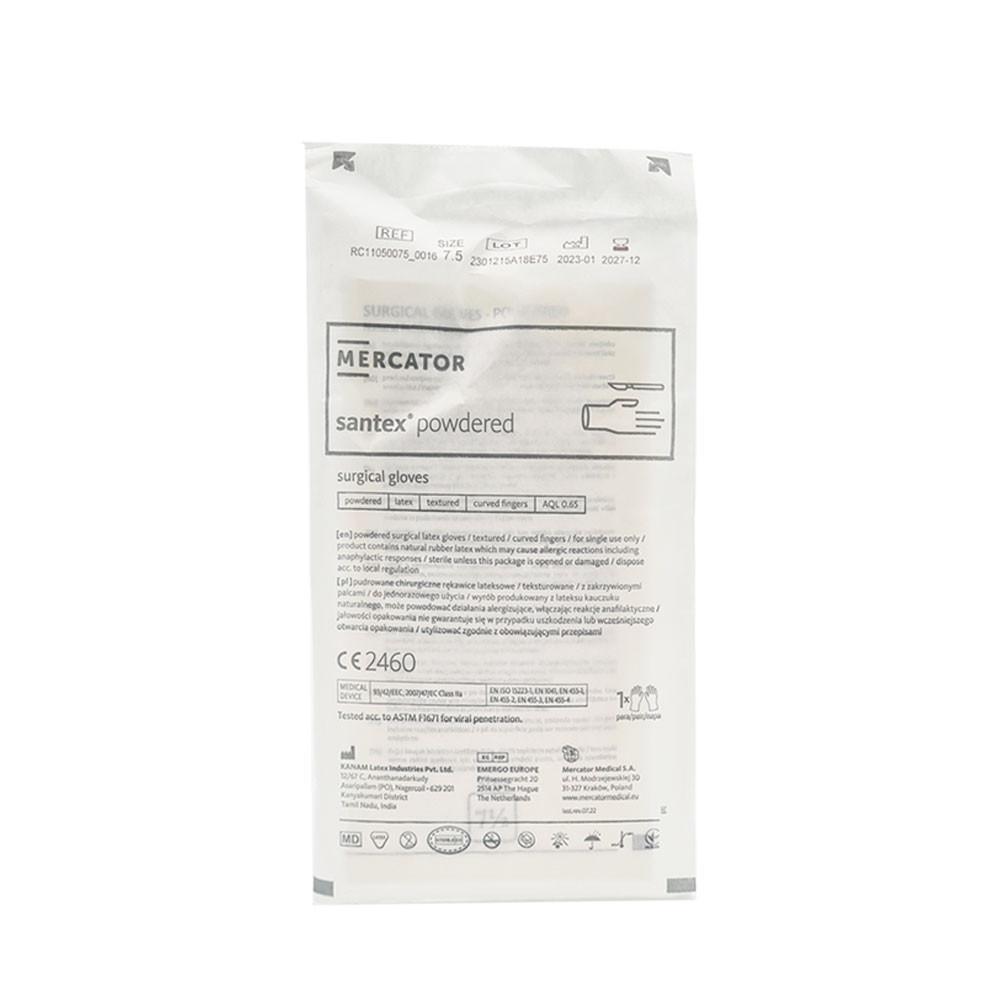 Mercator Santex Powdered 7.5 Latex Surgical Gloves Sterile 1 Pair