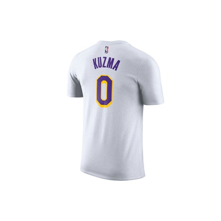 Nike Лос-Анджелес Лейкерс Уэстбрук Кузма Нет. 0 NBA Повседневная дышащая спортивная футболка с короткими рукавами Мужские топы Белые BQ1540-101