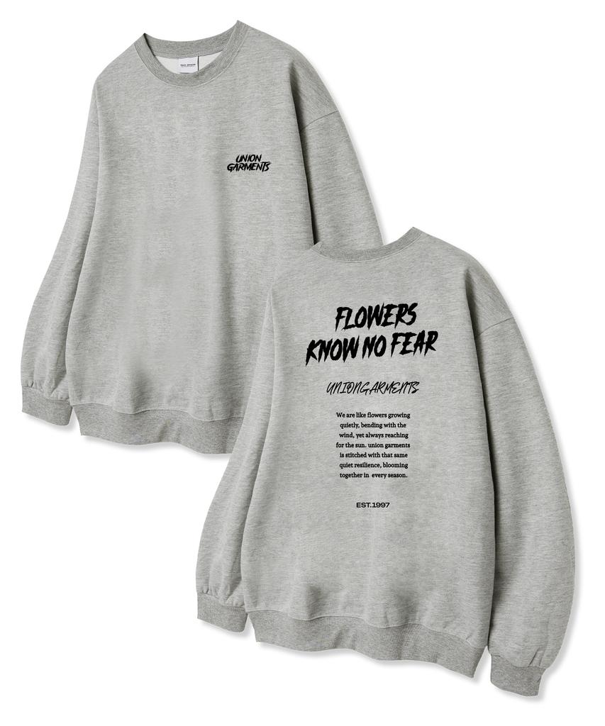 UNION GARMENTS Свитшот из махровой ткани Nouflower Серый