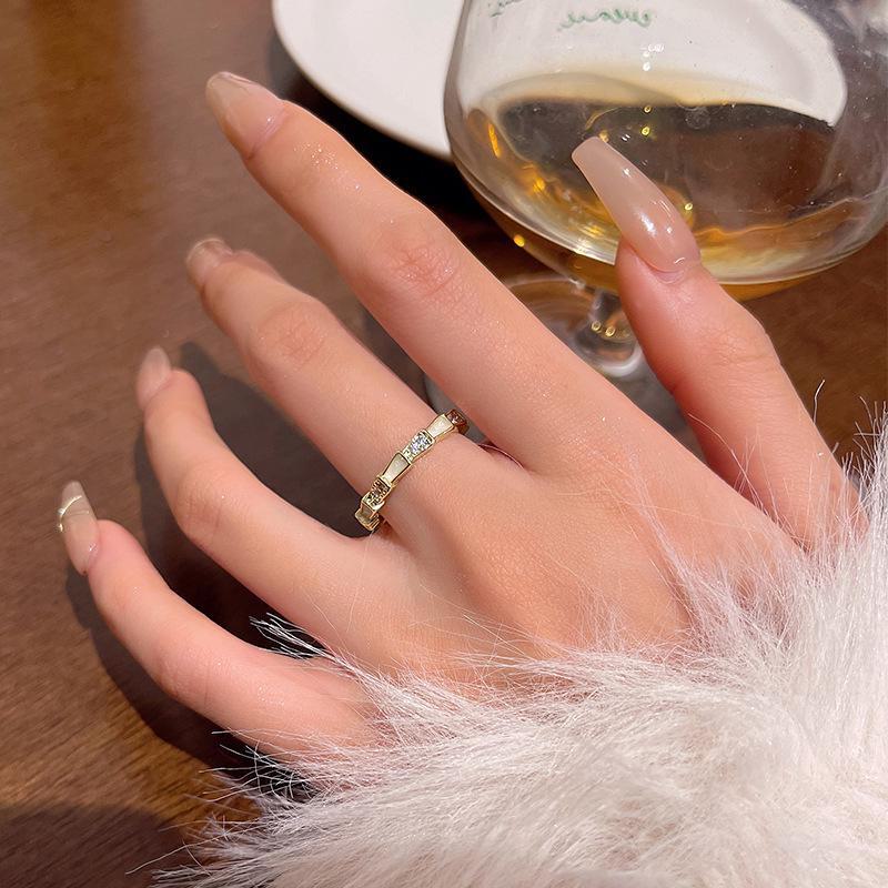 Корейское регулируемое кольцо с кристаллом циркония и жемчугом для женщин