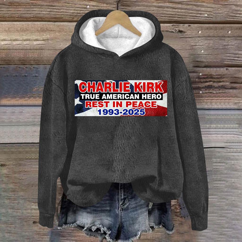 Ladies Fashion Casual Long Sleeve Printed Round Neck Hoodie Pullover Top