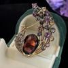 Luxurious European & American-Style Crystal Brooch: Retro Alloy Pin for Women's Fashionable Coat Corsage